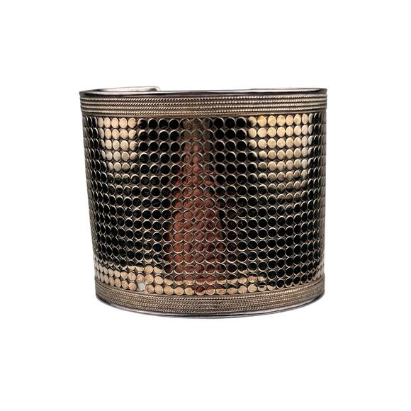 Anna Beck Sterling Silver 2" Cuff Bracelet Vermeil Dots SMALL DEFECT - Picture 1 of 10